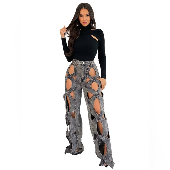 Goodtime Pants - NWT GOODTIME Hollow criss cross jeans